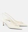 Prada Slingback-pumps Aus Saffiano-lackleder In White