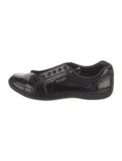 Pre-owned Prada Patent Leather Sneakers In Black