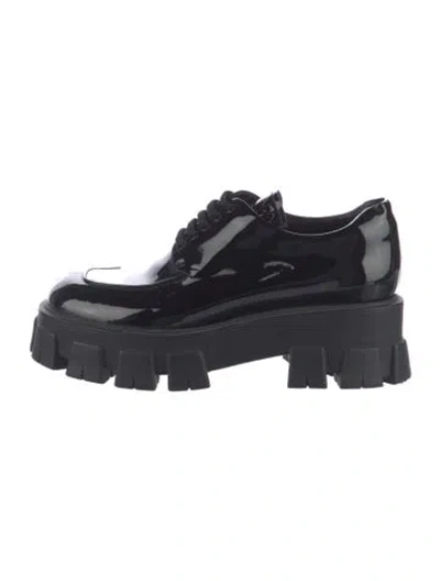 Pre-owned Prada Patent Leather Sneakers In Black