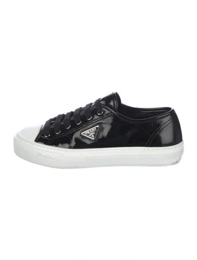 Pre-owned Prada Patent Leather Sneakers In Black
