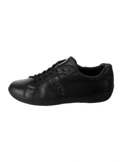 Pre-owned Prada Patent Leather Sneakers In Black