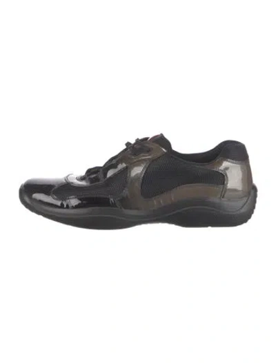 Pre-owned Prada Patent Leather Sneakers In Black