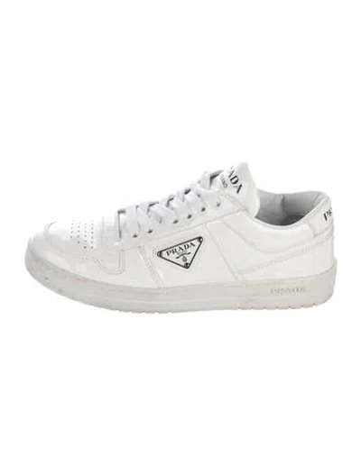 Pre-owned Prada Patent Leather Sneakers In White