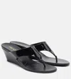 Prada Wedge Flip-flops In Black