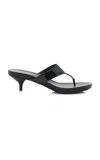 Prada Patent Leather Thong Sandals In Black