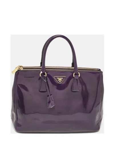 Pre-owned Prada Patent Leather Tote Bag In Purple