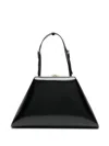 Prada Adjustable Handles Structured Leather Tote In Black
