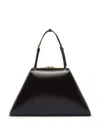 Prada Adjustable Handles Structured Leather Tote In Black
