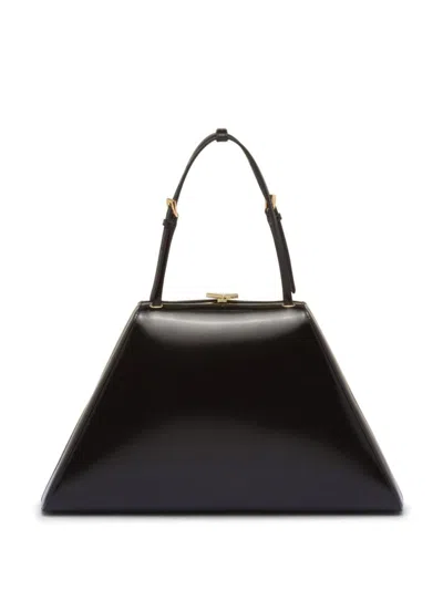 Prada Patent-leather Tote Bag In Black