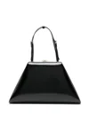 Prada Adjustable Handles Structured Leather Tote In Black