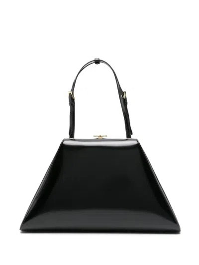 Prada Patent-leather Tote Bag In Black