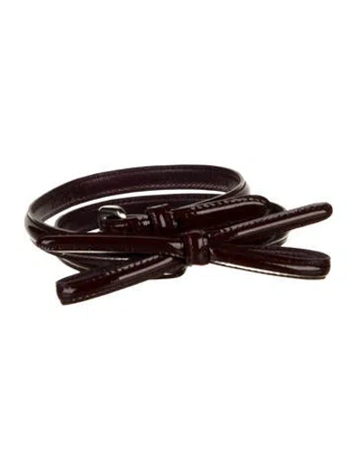 Pre-owned Prada Patent Leather Waist Belt In Burgundy