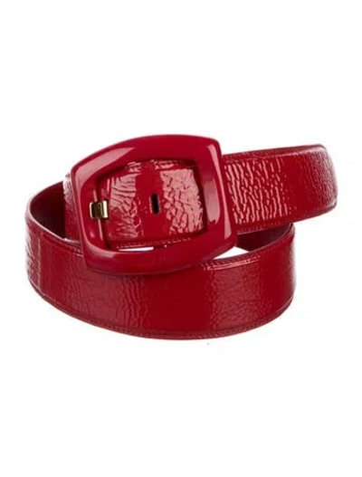 Pre-owned Prada Patent Leather Waist Belt In Red