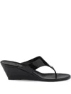 Prada Wedge Flip-flops In Black