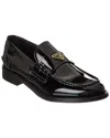 Prada Logo-plaque Leather Loafers In Black