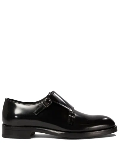 Prada Double-buckle Loafers In Black