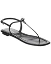 Prada Patent Leather Thong Sandals In Black