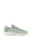 Prada Patent-leather And Technical-fabric America's Cup Sneakers In Green