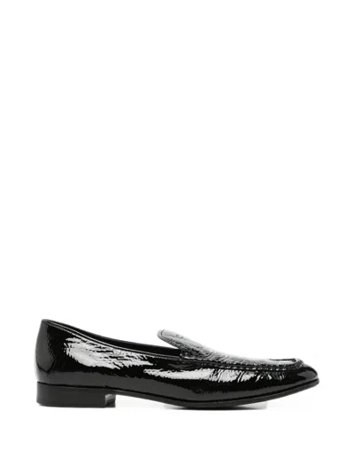 Pre-owned Prada Patent-leather Loafers In Black
