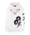 Prada Pattern Hooded Sweater In White