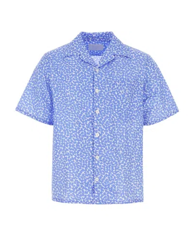 Prada Pattern Shirt In Light Blue