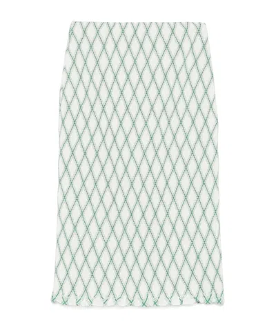 Prada Pattern Skirt In Green