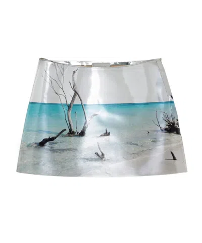 Prada Pattern Skirt In White