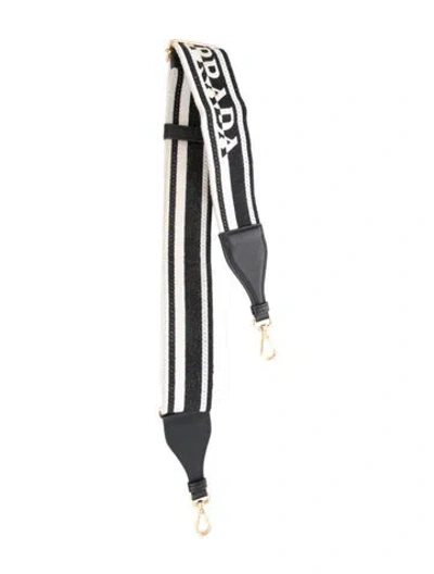 Pre-owned Prada Patterned Bag Strap In Black