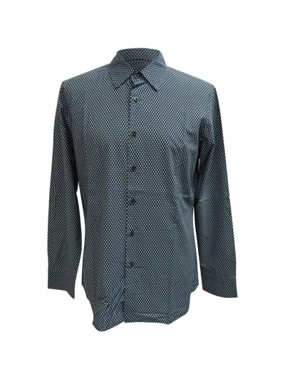 Pre-owned Prada Patterned Button-down Shirt In Blue