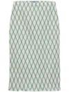 Prada Pattern Skirt In Green