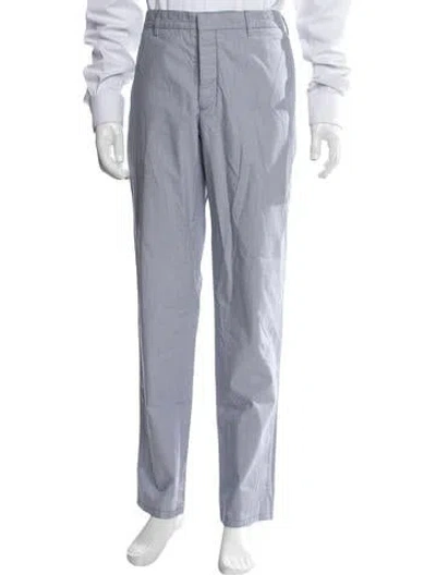 Pre-owned Prada Patterned Dress Pants In Blue