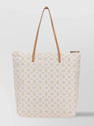 Prada Patterned Geometric Handle Bag In White