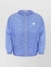 Prada Patterned Lightweight Windbreaker With Elasticated Cuffs In Blue