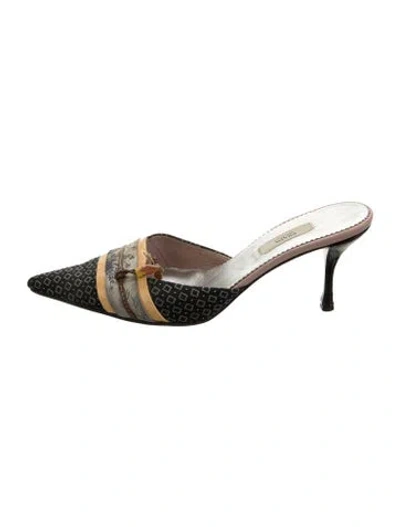Pre-owned Prada Patterned Mules In Multicolor