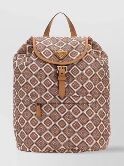 PRADA PATTERNED NYLON PRINT BACKPACK