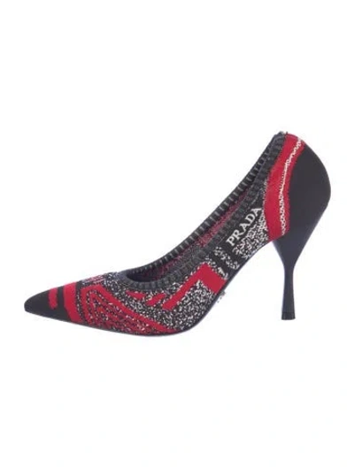 Pre-owned Prada Patterned Pumps In Black