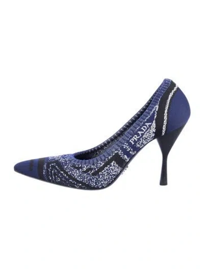Pre-owned Prada Patterned Pumps In Blue