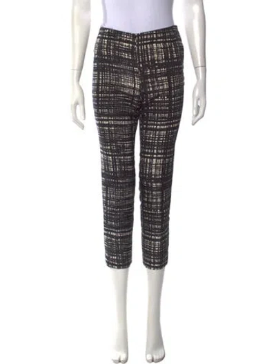 Pre-owned Prada Patterned Skinny Leg Pants In Black