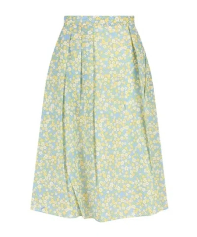 Prada Patterned Skirt In Green