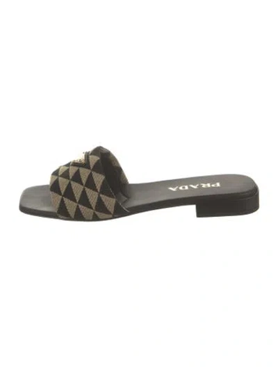 Pre-owned Prada Patterned Slides In Multicolor