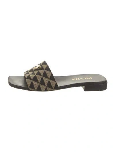 Pre-owned Prada Patterned Slides In Multicolor