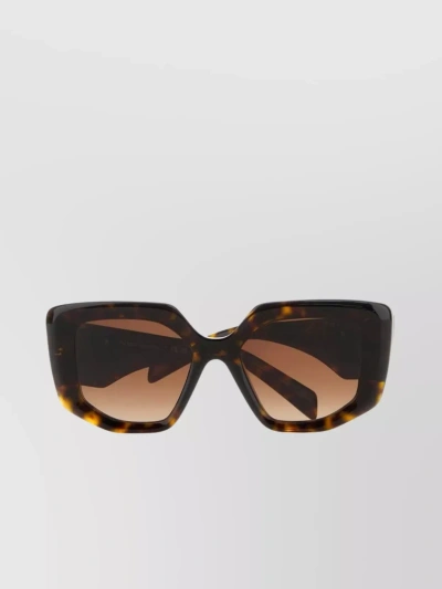 Prada Patterned Square Sunglasses With Wide Arms In Black