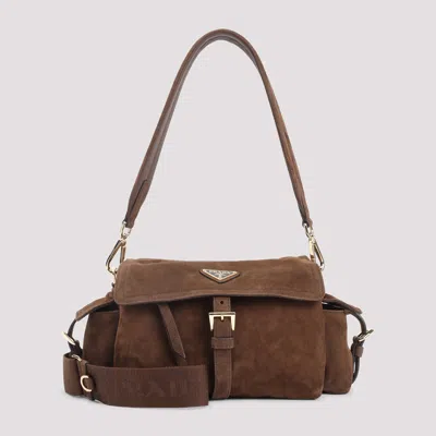 Prada Pattina Handbag In Brown