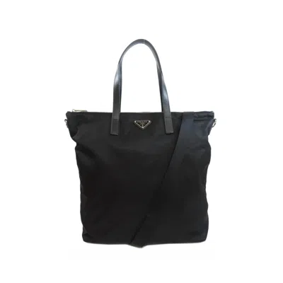 Prada Pattina Nylon Tote Bag In Black