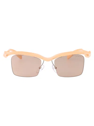Prada Peach Nylon Sunglasses In Orange