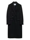 Prada Peak-lapels Coat In Black