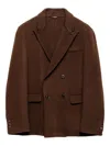 Prada ピークドラペル ダブルジャケット In Brown