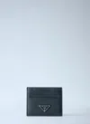 Prada Pebbled Leather Bi-fold Wallet In Black