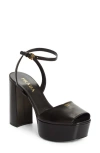 Prada 115mm Nappa Leather Platform Sandals In Black