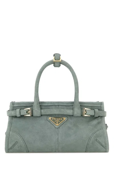 Prada Bonnie Bag In Suede In White